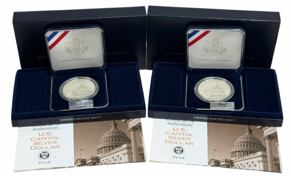 (2) U.S. Mint 1994 Bicentennial Of The U.S. Capital Commemorative Proof Silver Dollars (1 of 5)