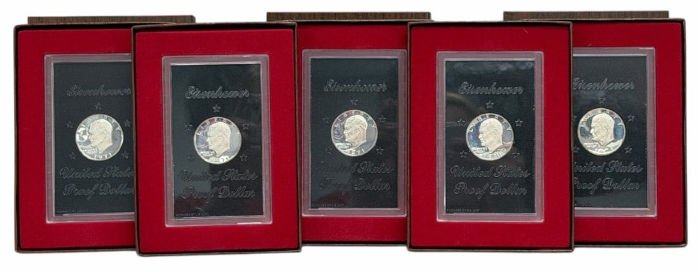 (5) 1971-S United States Proof Brown Eisenhower Silver Dollars (1 of 5)