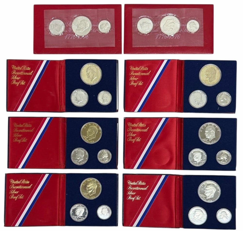(8) 1976-S United States 40% Silver Bicentennial Proof & Unc. 3-Piece Sets (1 of 5)