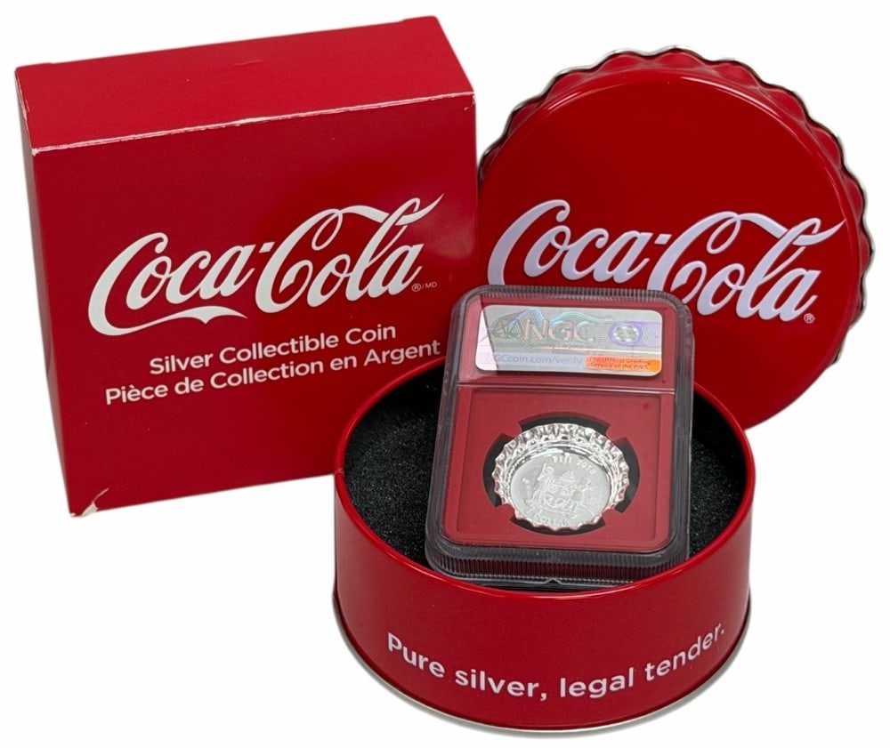 ?2018 Fiji $1 Proof Silver Coca-Cola Bottle Cap Colorized Coin NGC PF 70 Ultra Cameo: Update