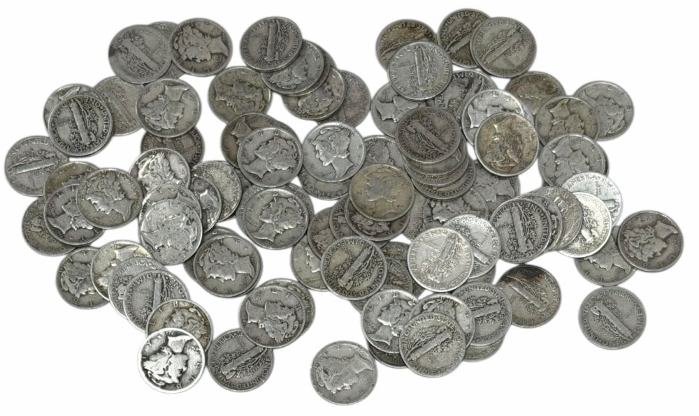 $10 Face Value Of Mixed Date 90% Silver Mercury Dimes (1 of 6)