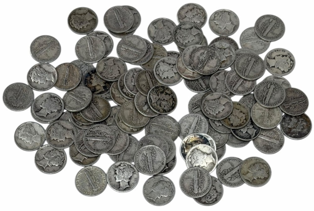 $10 Face Value Of Mixed Date 90% Silver Mercury Dimes (1 of 6)