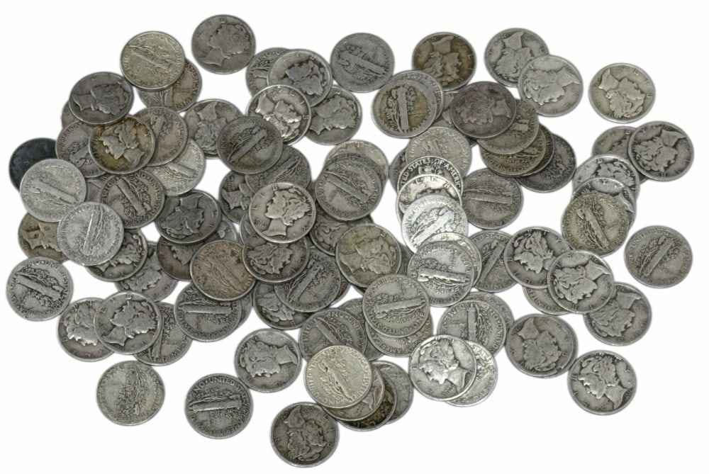 $10 Face Value Of Mixed Date 90% Silver Mercury Dimes (1 of 6)
