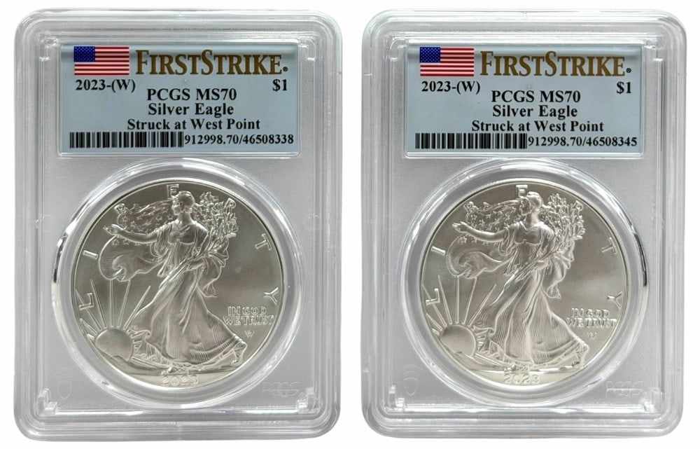 (2) 2023-W American Silver Eagles PCGS MS 70 First Strike (1 of 2)