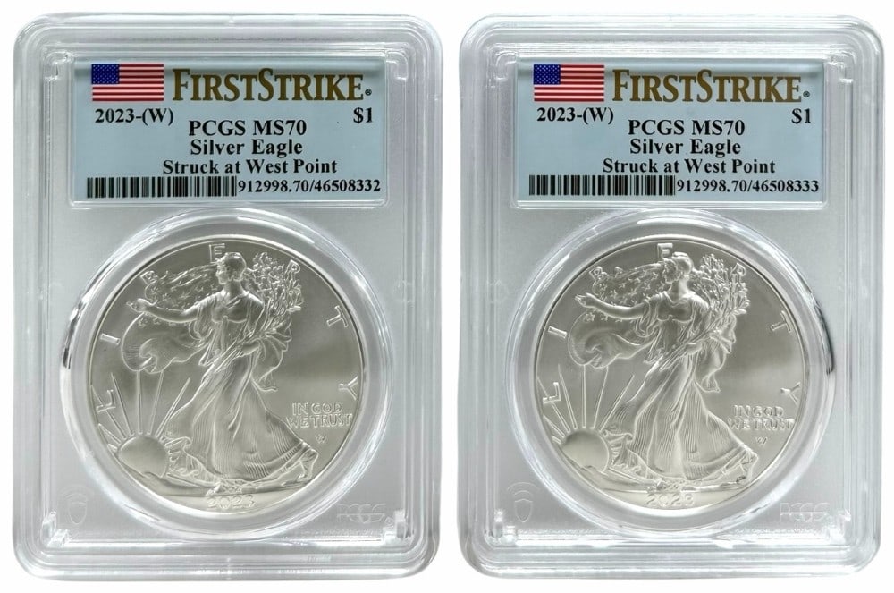 (2) 2023-W American Silver Eagles PCGS MS 70 First Strike (1 of 2)
