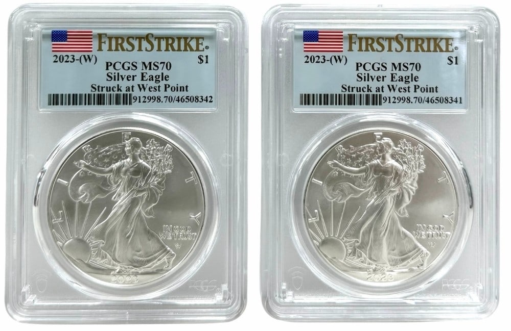 (2) 2023-W American Silver Eagles PCGS MS 70 First Strike (1 of 2)