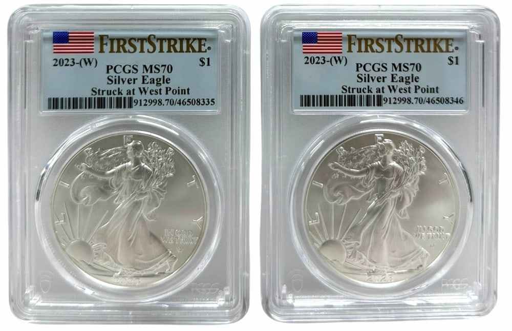 (2) 2023-W American Silver Eagles PCGS MS 70 First Strike (1 of 2)