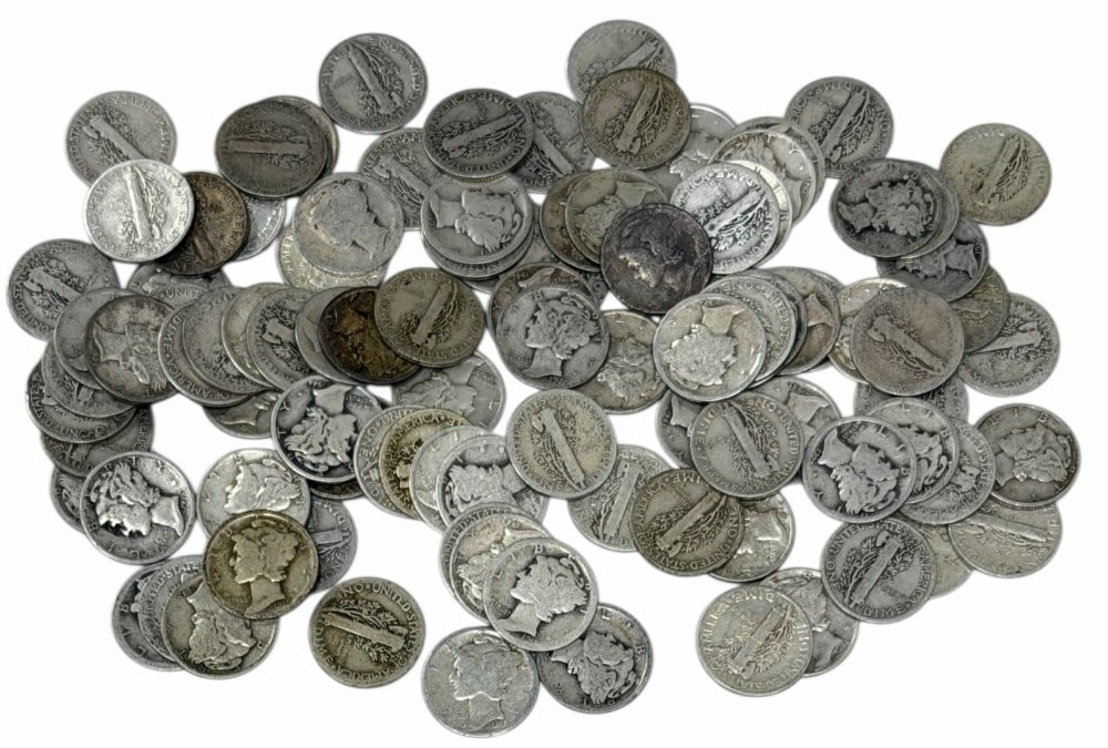 $10 Face Value Of Mixed Date 90% Silver Mercury Dimes (1 of 6)