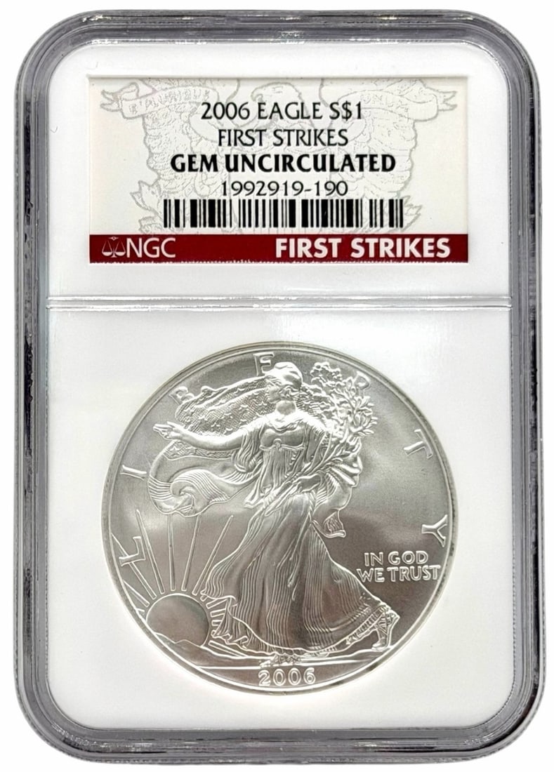2006 American Silver Eagle NGC Gem Uncirculated First Strikes (1 of 2)