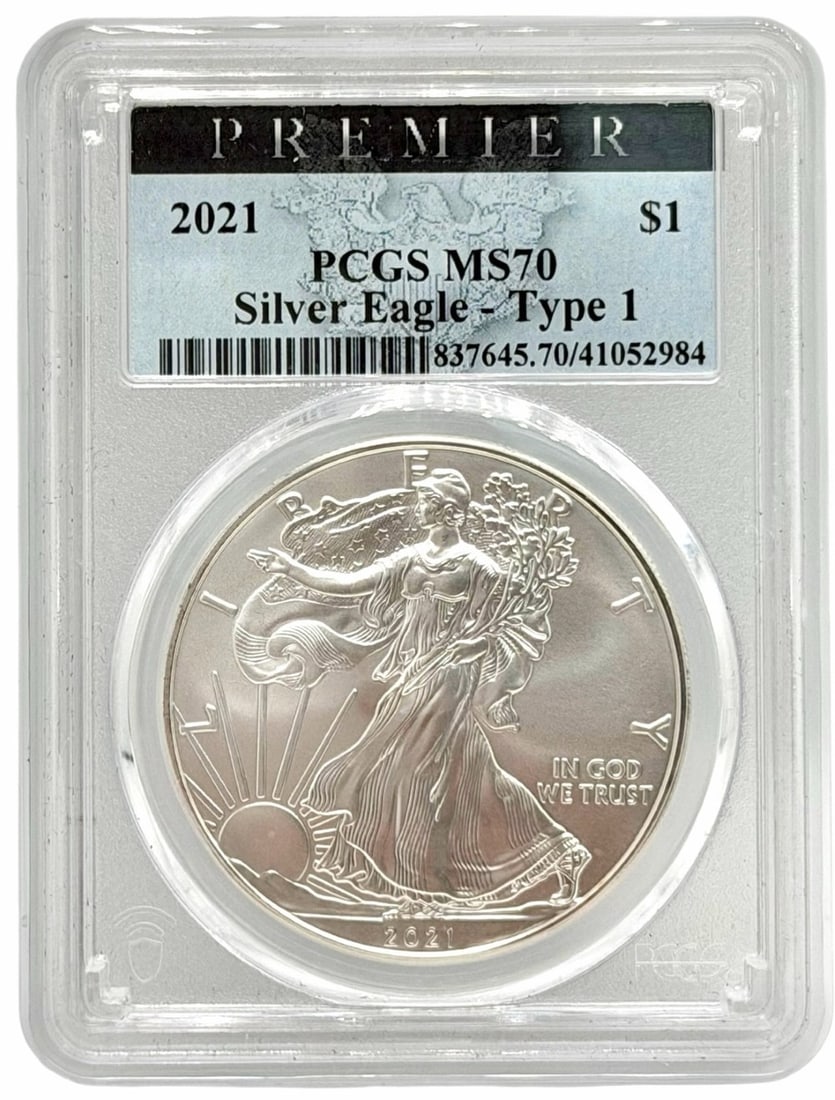 2021 Type 1 American Silver Eagle PCGS MS 70 Premier (1 of 2)