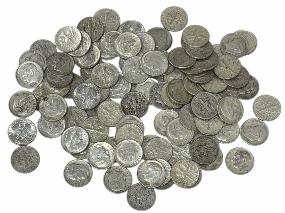 $10 Face Value Of Mixed Date 90% Silver Roosevelt Dimes: $10 Face Value of Mixed Date 90% Silver Roosevelt Dimes. 100 coins with mixed conditions, dates, and mint marks.