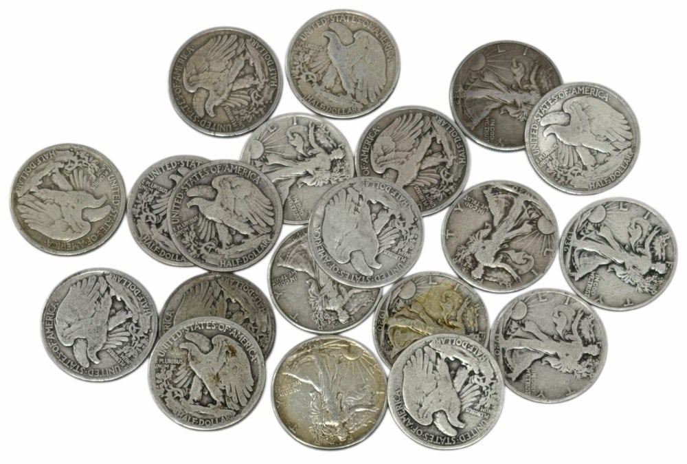 $10 Face Value Of Mixed Date 90% Silver Walking Liberty Half Dollars (1 of 6)
