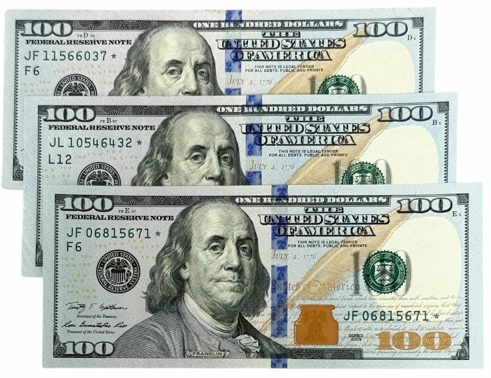 (3) Series 2009 $100 Federal Reserve Star Notes (1 of 4)