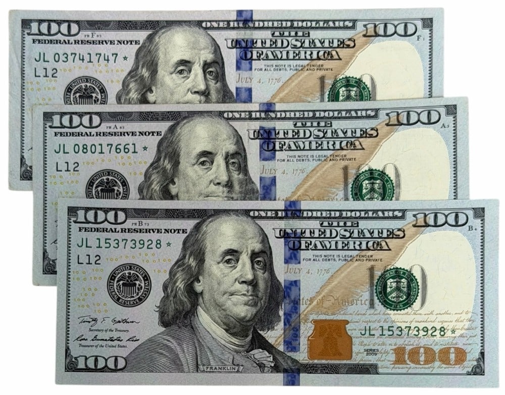(3) Series 2009 $100 Federal Reserve Star Notes (1 of 4)