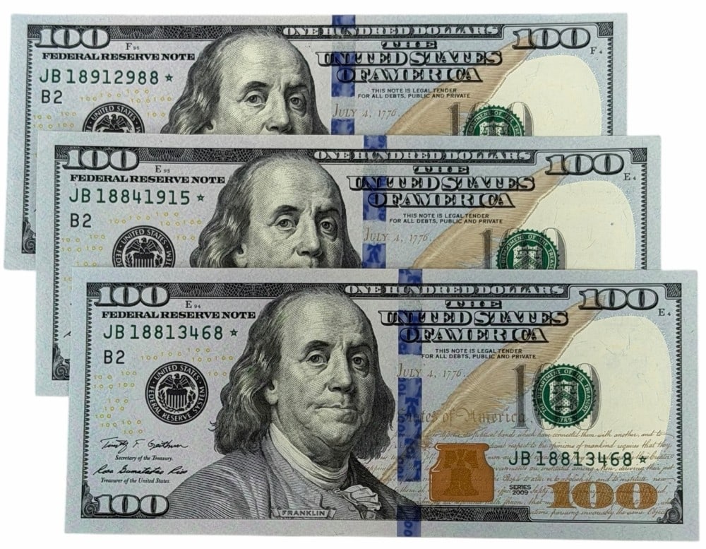 (3) Series 2009 $100 Federal Reserve Star Notes (1 of 4)