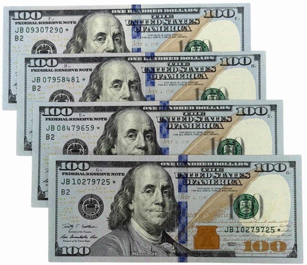 (4) Series 2009 $100 Federal Reserve Star Notes (1 of 4)