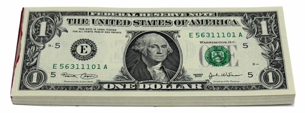 65 Binded Consecutive Number 2003 $1 United States Federal Reserve Notes (1 of 5)