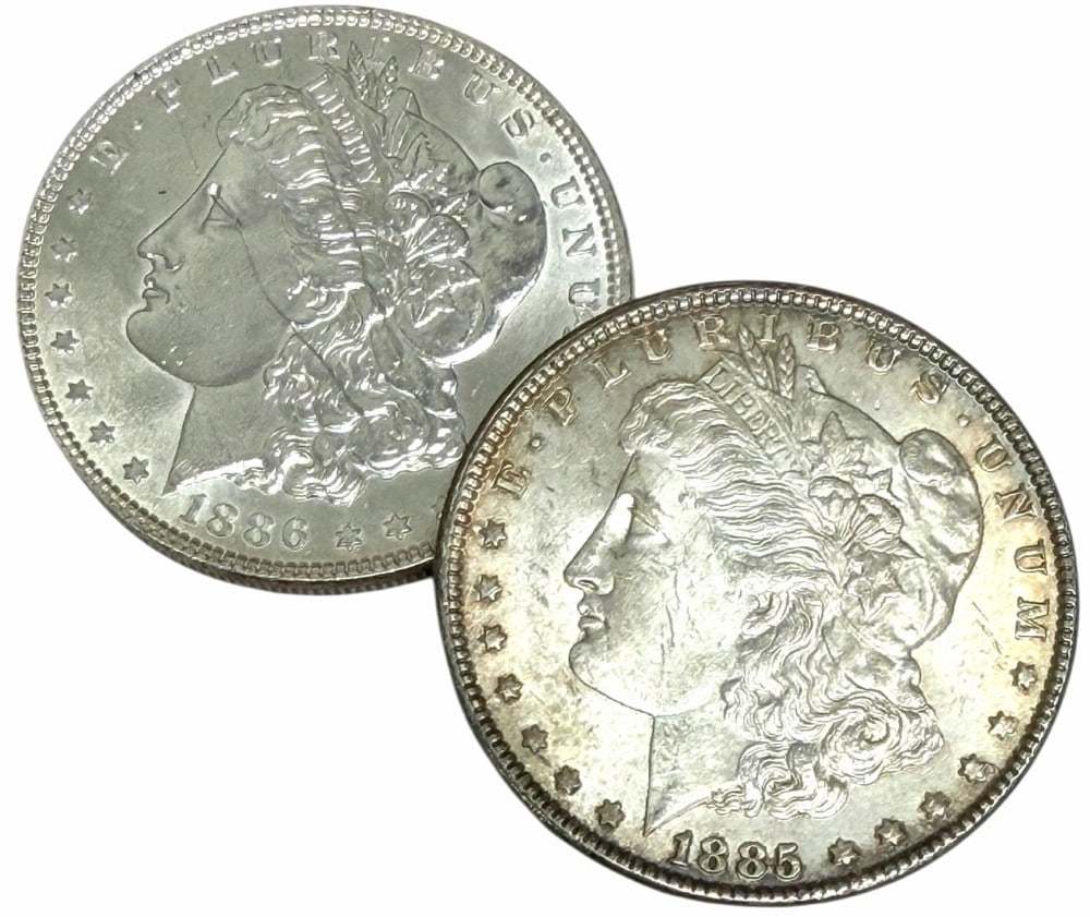 1885 & 1886 United States Morgan Silver Dollars (1 of 2)