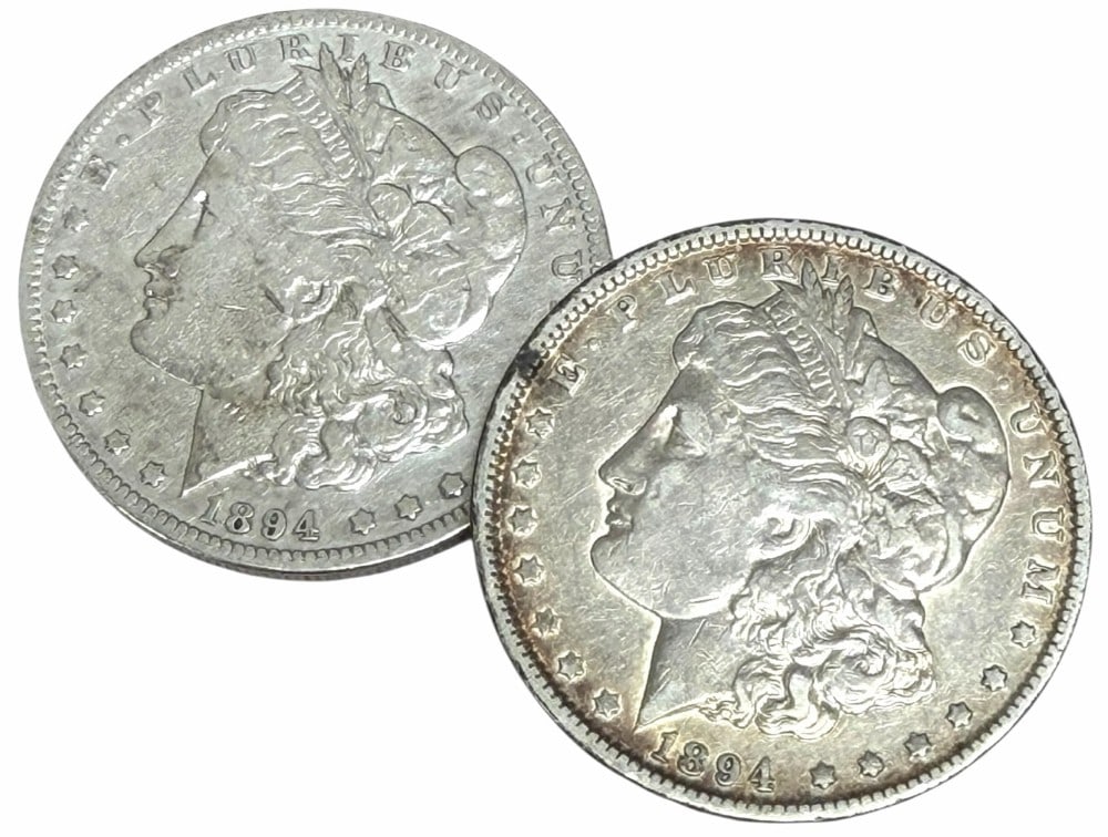 1894-O & 1894-S United States Morgan Silver Dollars: 1894-O & 1894-S United States Morgan Silver Dollars. Circulated condition coins.