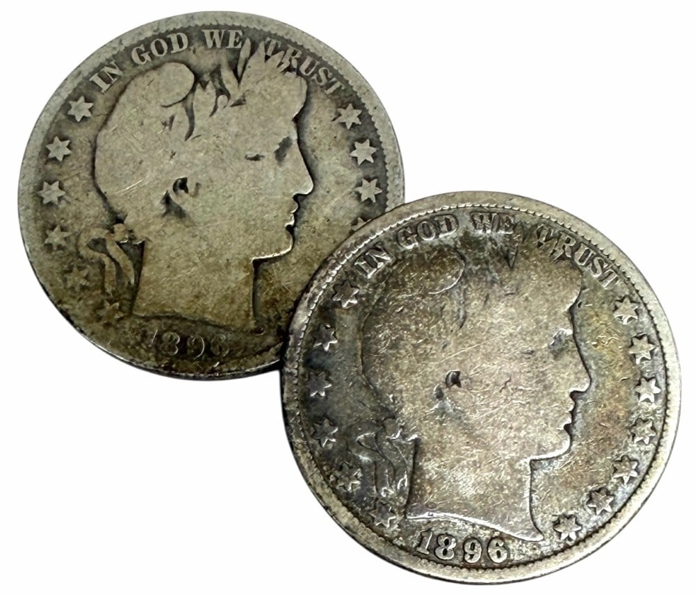 1896 & 1896-O United States Barber Silver Half Dollars (1 of 2)