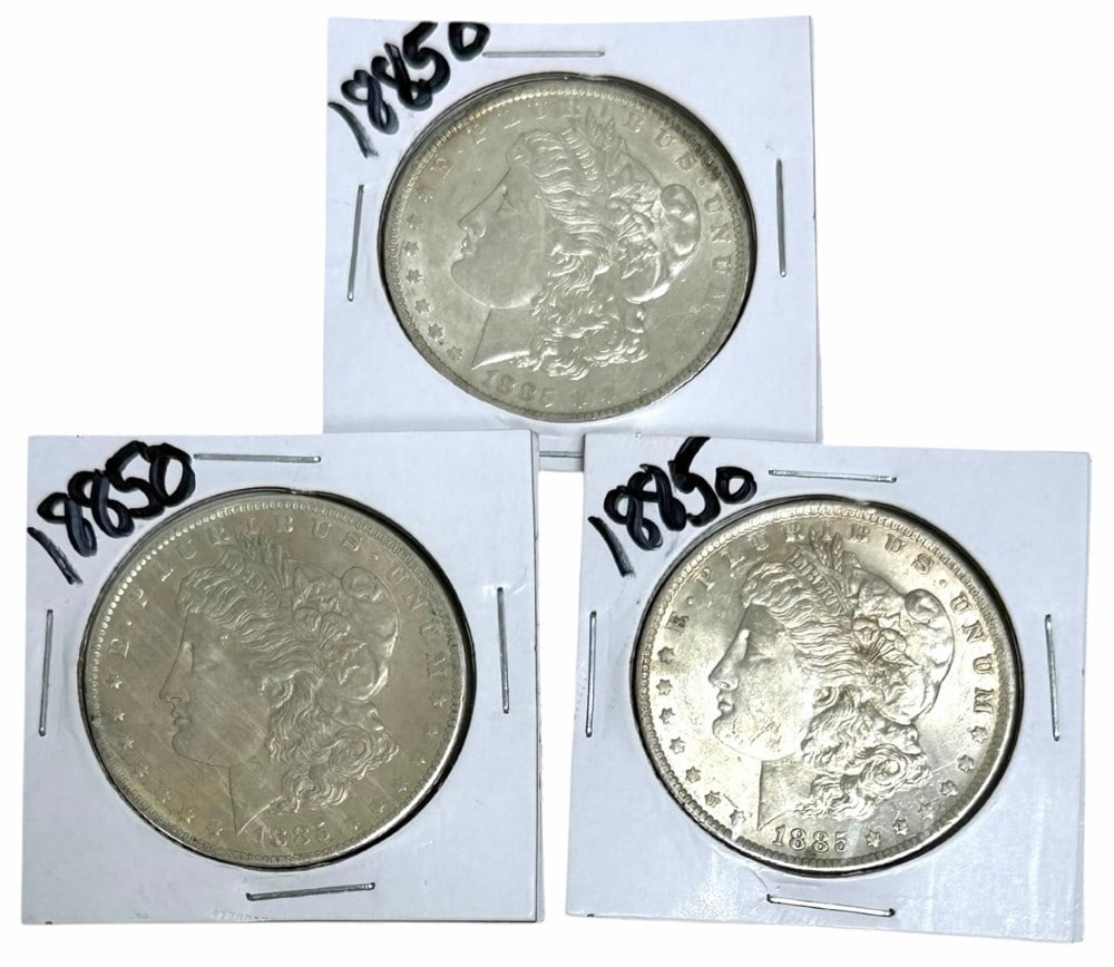 (3) 1885-O United States Morgan Silver Dollars (1 of 2)