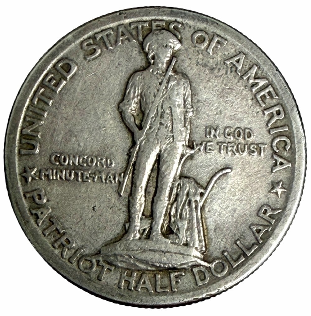 1925 United States Lexington-Concord Sesquicentennial Commemorative Half Dollar: 1925 United States Lexington-Concord Sesquicentennial Commemorative Half Dollar. Circulated condition.