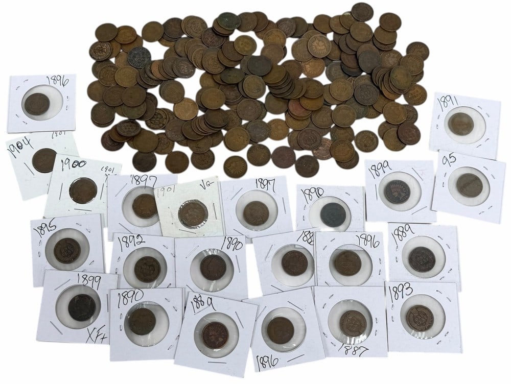 227 Piece 1864-1909 Mixed Date Indian Head Cents (1 of 8)
