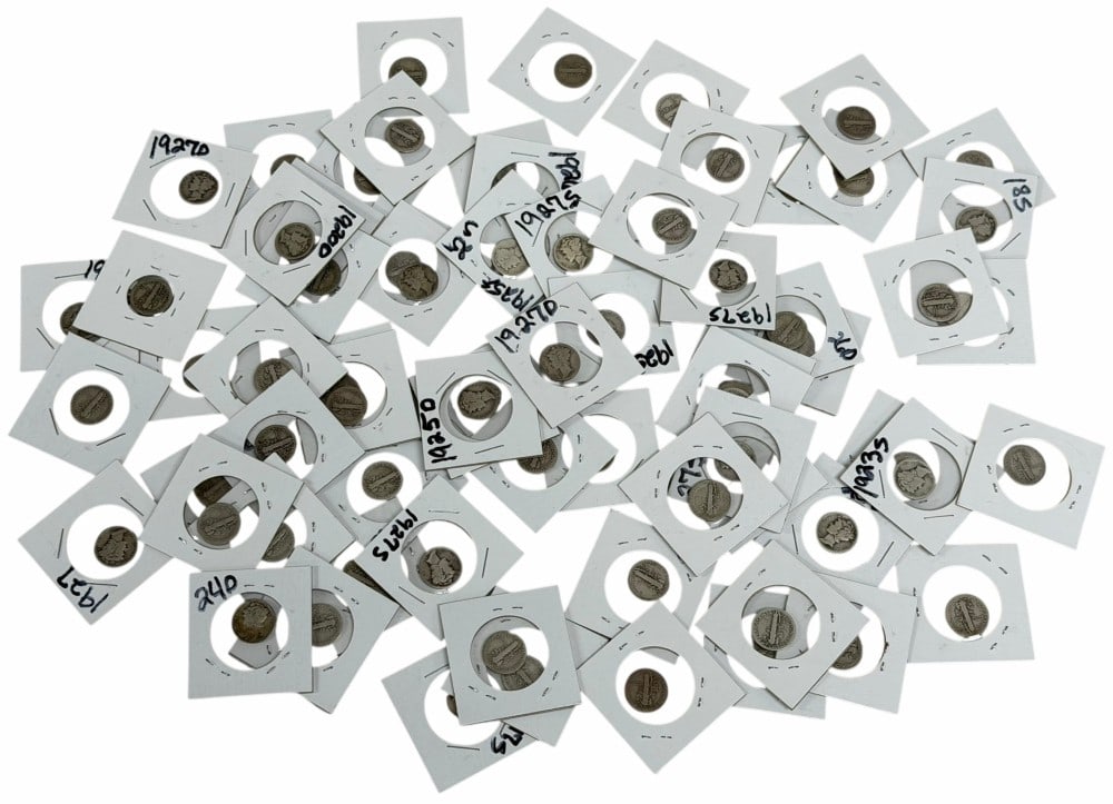 68 Piece 1910's & 1920's Silver Mercury Dimes All Mint Marked: 68 Piece 1910's & 1920's Silver Mercury Dimes. All mint marked D&S. Mix of grades and dates. $6.80 face value of 90% silver dimes.