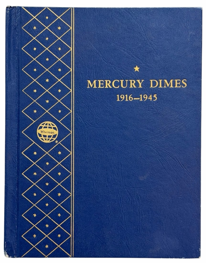 76 Piece 1916-1945 United States Silver Mercury Dime Near Complete Set: 76 Piece 1916-1945 United States Silver Mercury Dime Near Complete Set. The set is in circulated condition and is only missing the 1916-D and the 1942 over 41. Comes in a Whitman Album. $7.60 face val