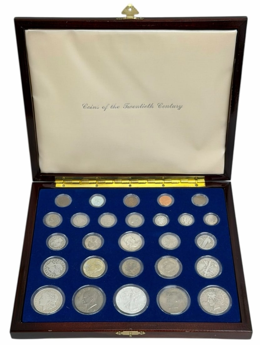 27 Piece United States "Coins Of The Twentieth Century" Coin Set: 27 Piece United States "Coins of the Twentieth Century" Coin Set. The set includes Indian Cent, Lincoln Cents, Liberty Head Nickel, Buffalo Nickel, Jefferson Nickels, Barber Dime, Mercury Dime, Roosev