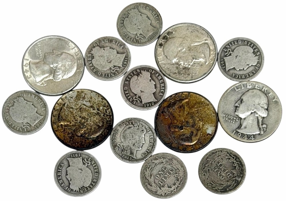 $2.15 Face Value Of Mixed 90% Silver United States Coins (1 of 5)