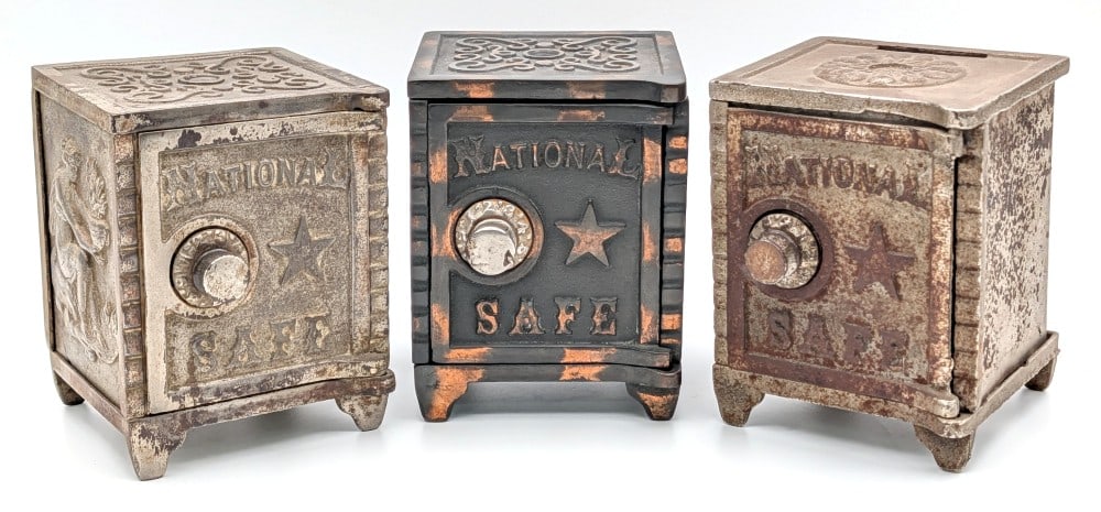 (3) Cast Iron National Safe Still Banks (1 of 13)