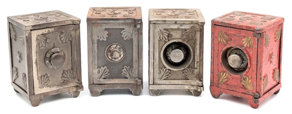 (4) Cast Iron Moon & Stars Center Door Dial Safe Still Banks (1 of 14)