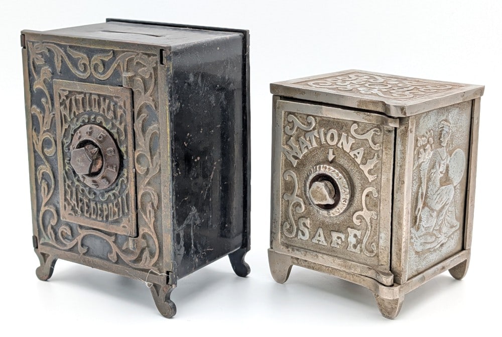 (2) Cast Iron National Safe Banks (1 of 12)