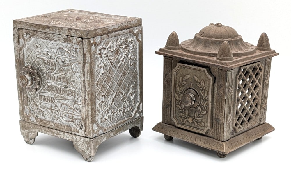 (2) Cast Iron Still Safe Banks (1 of 12)