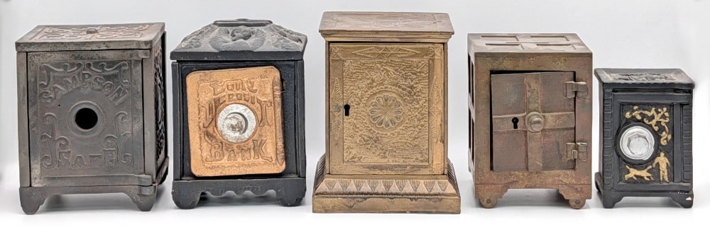 (5) Cast Iron Safe Still Banks (1 of 10)