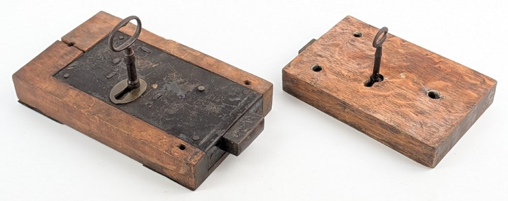 (2) Antique 19th Century Door Locks w/ Skeleton Keys (1 of 5)