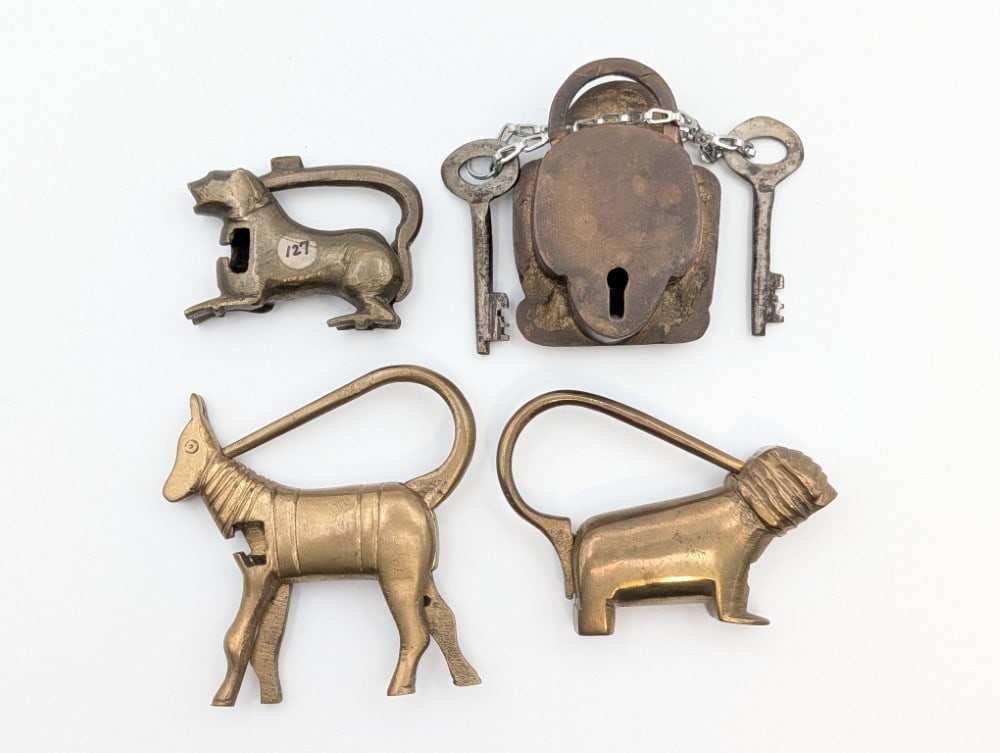 (4) Unique Brass Padlocks - 4