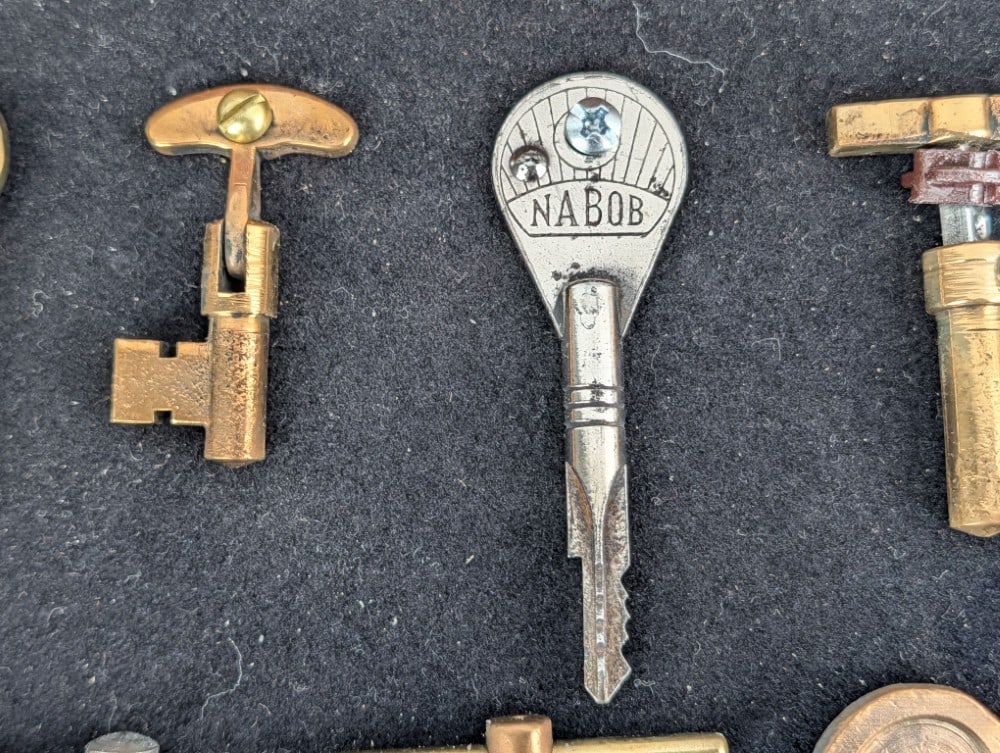 Antique Key Shadowbox Display - 12