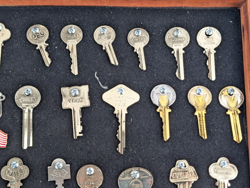 Antique Key Shadowbox Display - 3