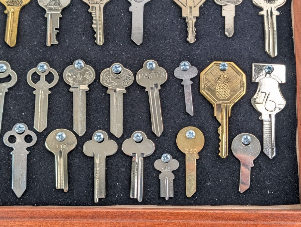 Antique Key Shadowbox Display - 9