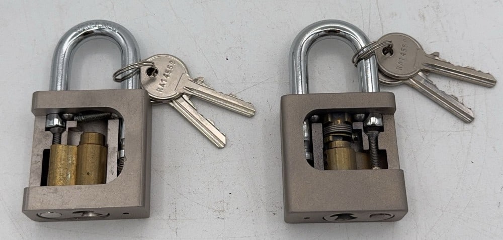 (2) Cisa Cut Away Padlock Salesman Samples (1 of 6)