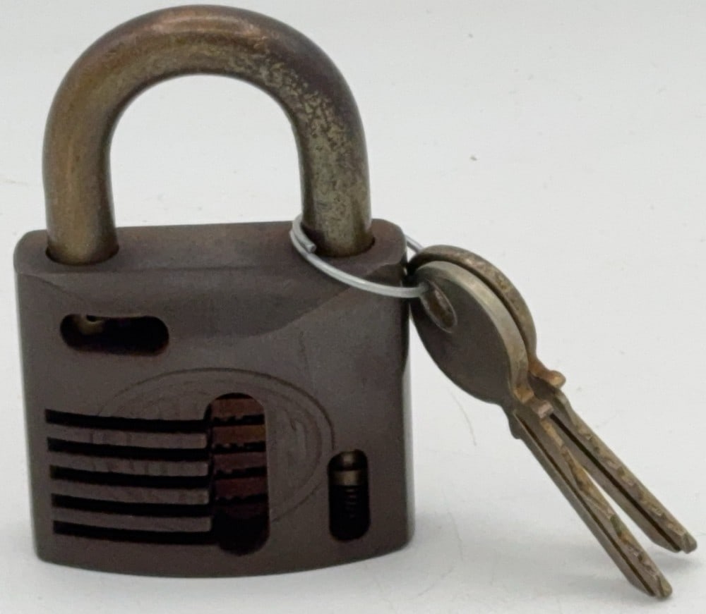 Corbin Cabinet Lock Co. Cut Away Padlock Salesman Sample (1 of 2)