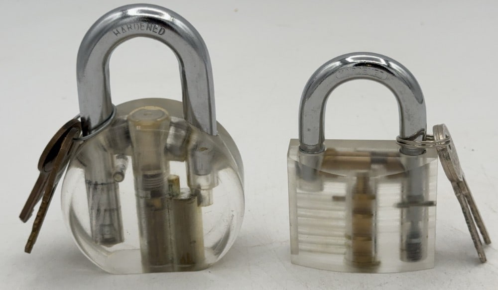 American & Unknown Brand Acrylic Padlock Salesman Samples (1 of 5)