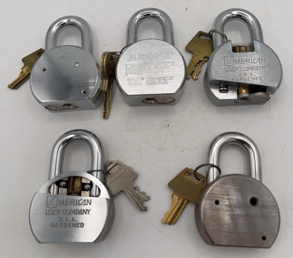 (5) American Lock Co. Cut Away Padlock Salesman Samples (1 of 11)