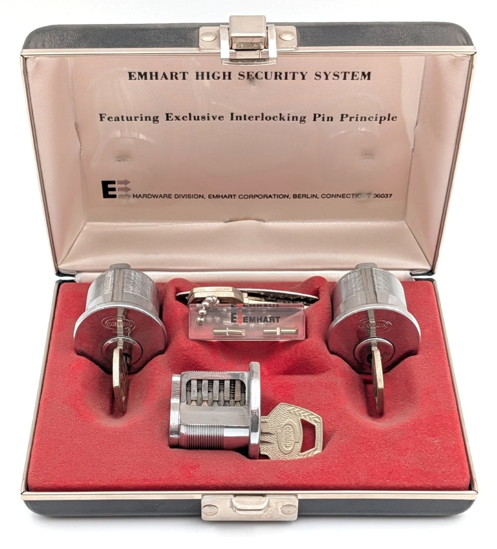 Corbin Emhart Cut Away Display Set: Set is in nice condition with light wear on the case. Case measures 6-1/4in x 4-1/2in.