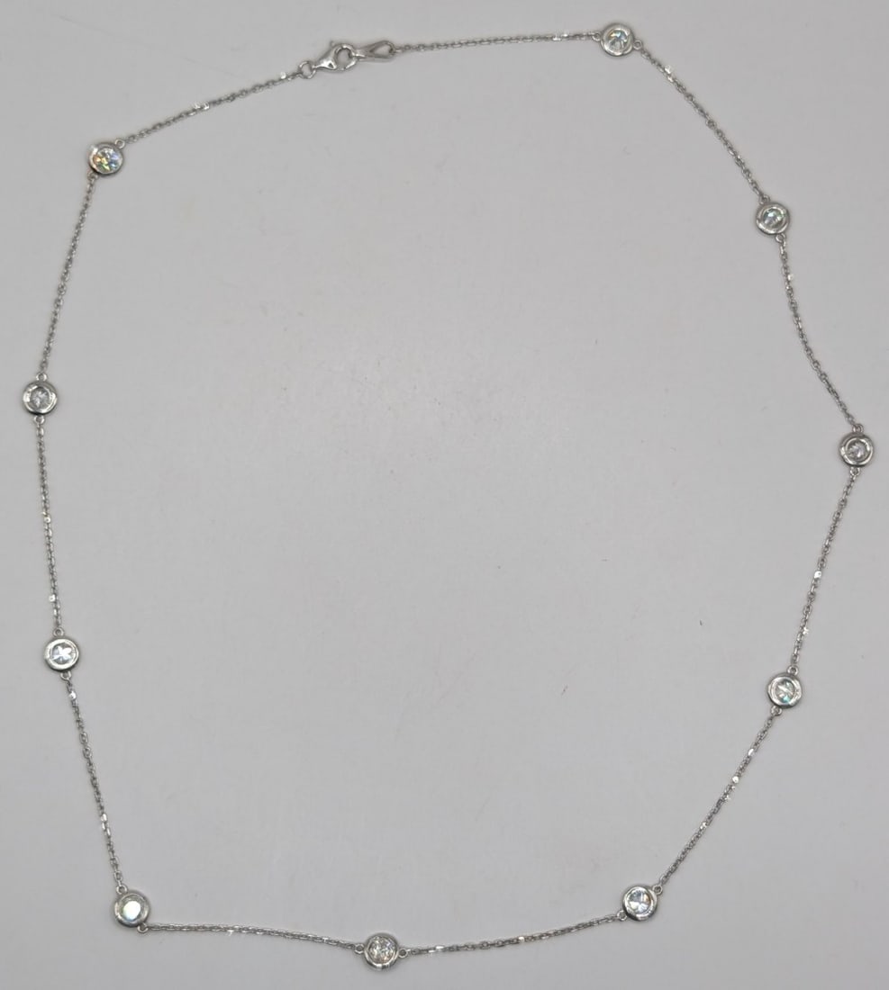 14K Gold Round Cut Diamond Necklace (1 of 4)