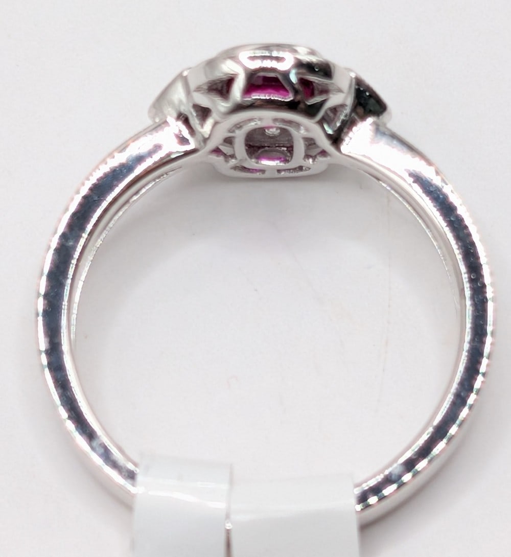 Platinum Aaron Gofflieb Ruby & Diamond Ring - 4