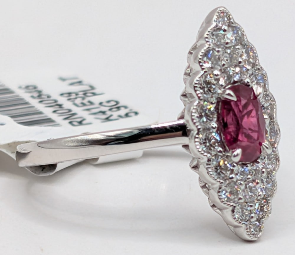 Platinum Aaron Gofflieb Ruby & Diamond Ring - 3