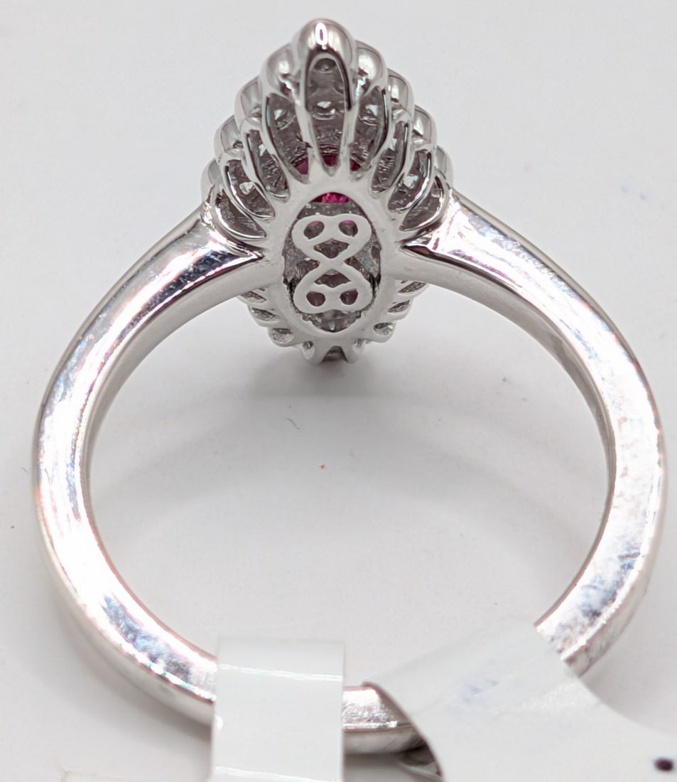 Platinum Aaron Gofflieb Ruby & Diamond Ring - 4